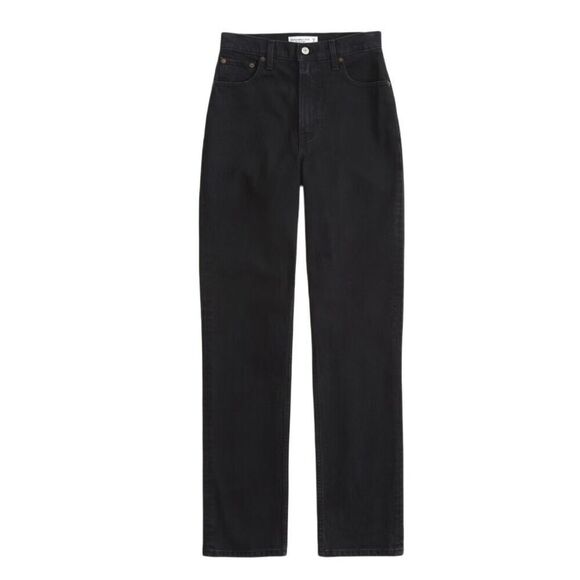 Abercrombie & Fitch 90’s Slim Straight Ultra High Rise Coated Pants Sz 4 - Picture 1 of 5